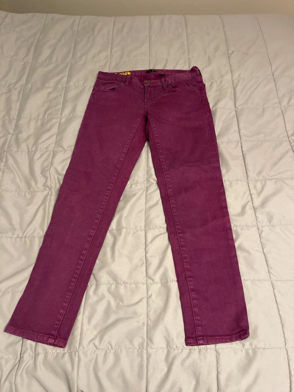J. Crew Factory Toothpick Skinny Jeans Jazzy Purple Womens Size 27 Denim Stretch - Picture 2 of 4